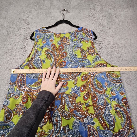 Belle by Kim Gravel Tank Cardigan Set Sz 2X Paisley Boho Travel Coastal Resort - Picture 10 of 16